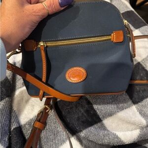 Dooney & Bourke Blue and Brown Crossbody Bag